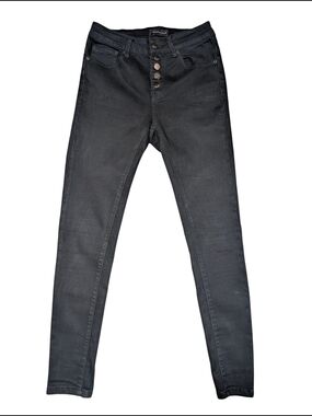 The Style Between Us Juniors Sz 5 High-Rise Black Skinny Jeans Button Fly
